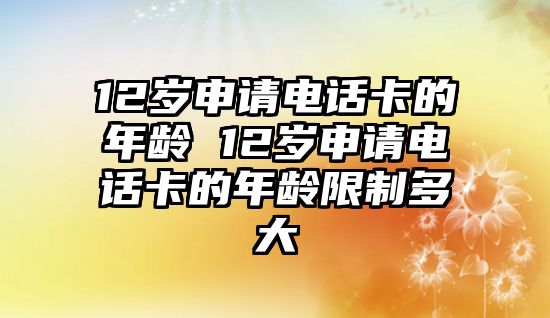 12歲申請(qǐng)電話卡的年齡 12歲申請(qǐng)電話卡的年齡限制多大