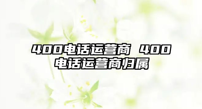 400電話運營商 400電話運營商歸屬