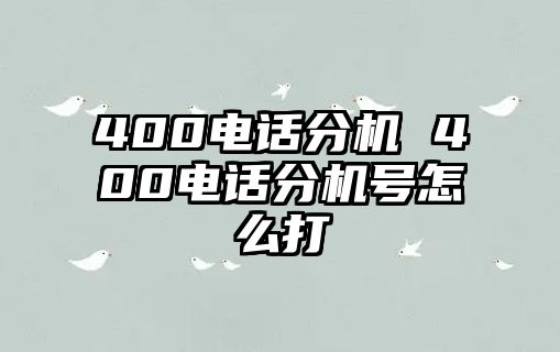 400電話分機(jī) 400電話分機(jī)號(hào)怎么打