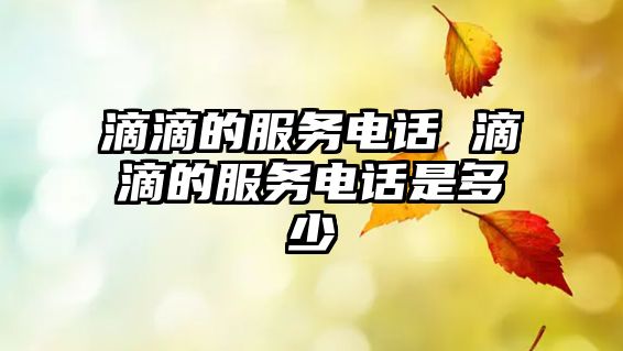 滴滴的服務(wù)電話 滴滴的服務(wù)電話是多少