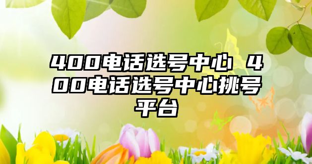 400電話選號(hào)中心 400電話選號(hào)中心挑號(hào)平臺(tái)