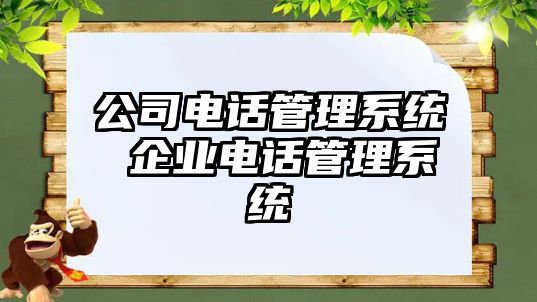 公司電話管理系統(tǒng) 企業(yè)電話管理系統(tǒng)