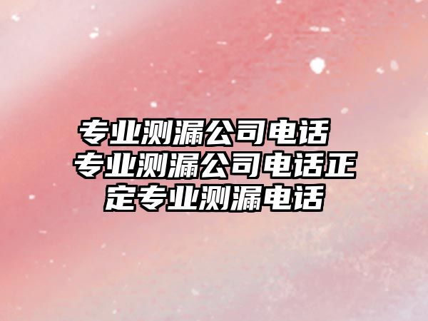 專業(yè)測(cè)漏公司電話 專業(yè)測(cè)漏公司電話正定專業(yè)測(cè)漏電話