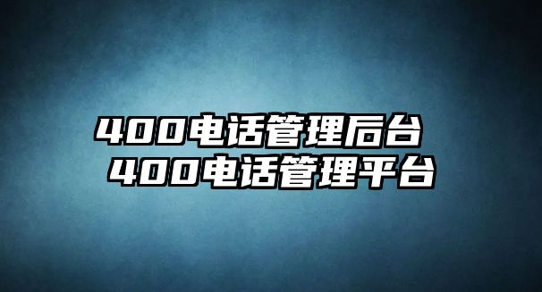 400電話管理后臺(tái) 400電話管理平臺(tái)