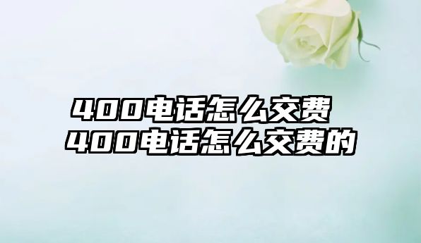 400電話(huà)怎么交費(fèi) 400電話(huà)怎么交費(fèi)的