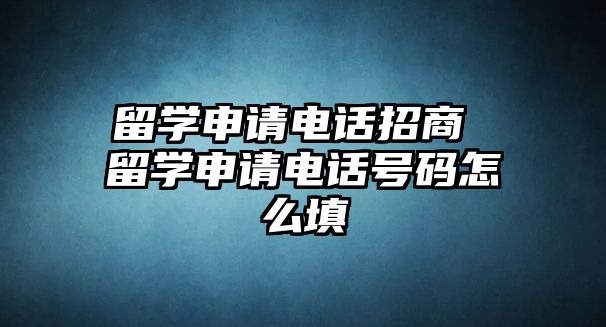 留學(xué)申請電話招商 留學(xué)申請電話號碼怎么填