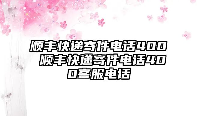 順豐快遞寄件電話400 順豐快遞寄件電話400客服電話