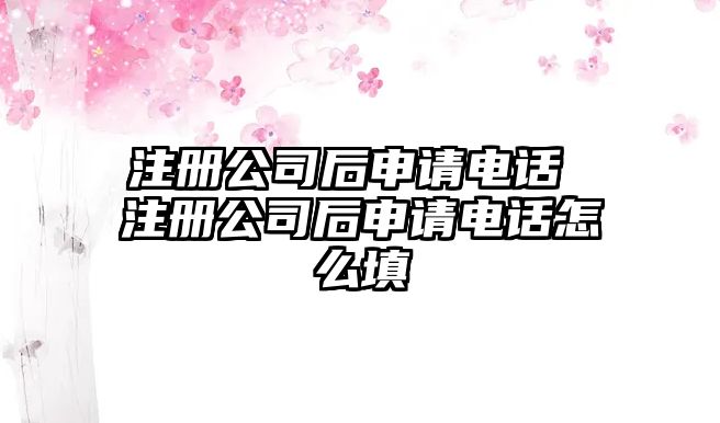 注冊公司后申請電話 注冊公司后申請電話怎么填