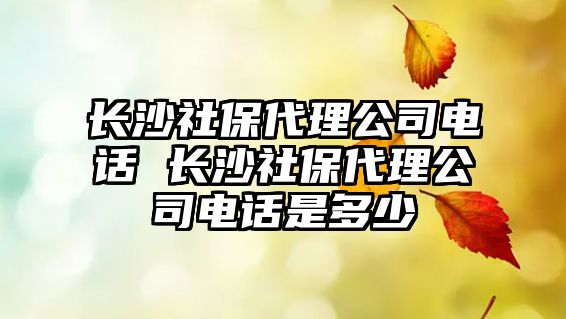 長沙社保代理公司電話 長沙社保代理公司電話是多少