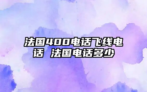 法國(guó)400電話飛線電話 法國(guó)電話多少