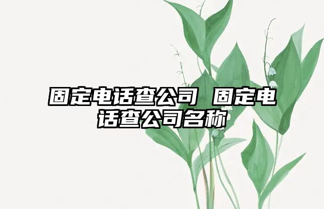 固定電話查公司 固定電話查公司名稱