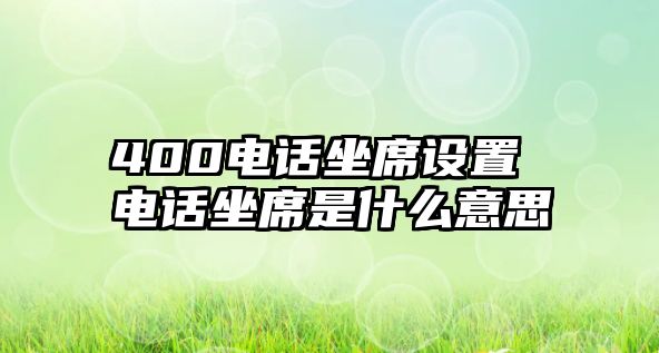 400電話坐席設(shè)置 電話坐席是什么意思