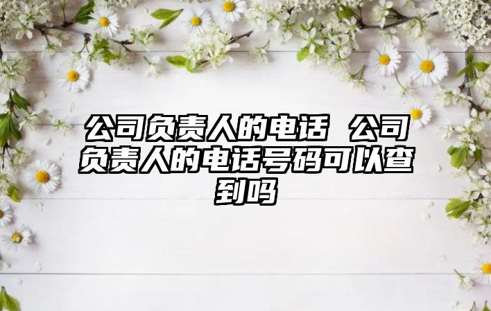 公司負(fù)責(zé)人的電話 公司負(fù)責(zé)人的電話號(hào)碼可以查到嗎