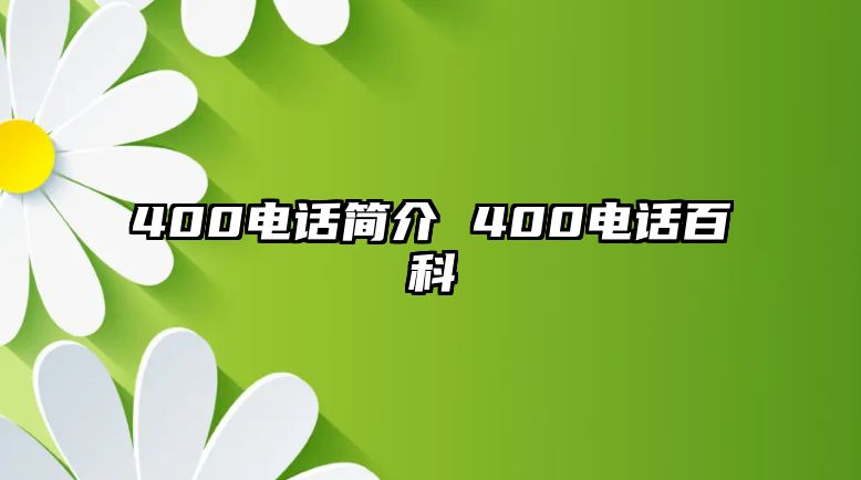 400電話簡介 400電話百科