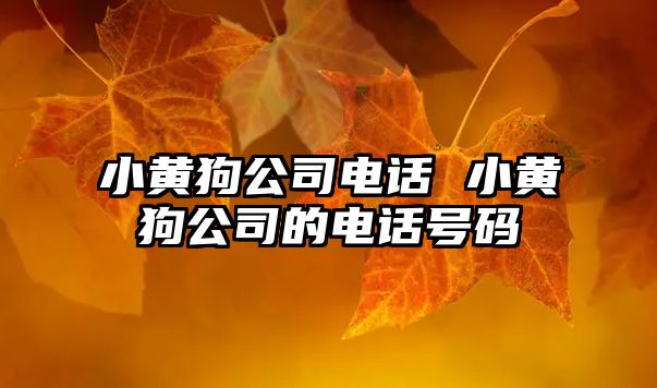 小黃狗公司電話 小黃狗公司的電話號(hào)碼