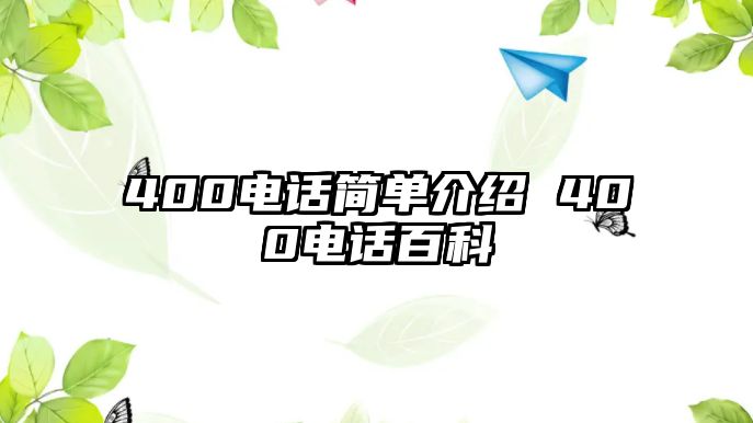 400電話簡單介紹 400電話百科