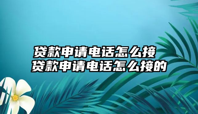 貸款申請(qǐng)電話怎么接 貸款申請(qǐng)電話怎么接的