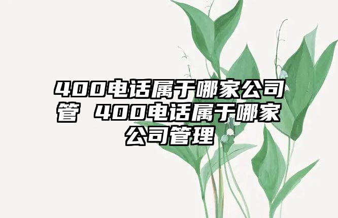 400電話屬于哪家公司管 400電話屬于哪家公司管理