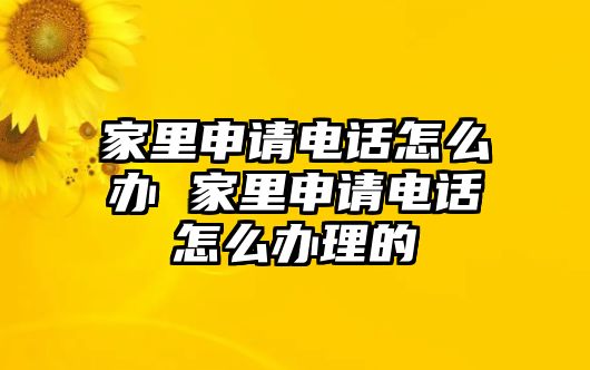 家里申請電話怎么辦 家里申請電話怎么辦理的