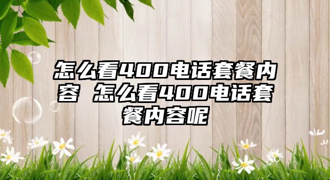 怎么看400電話套餐內容 怎么看400電話套餐內容呢