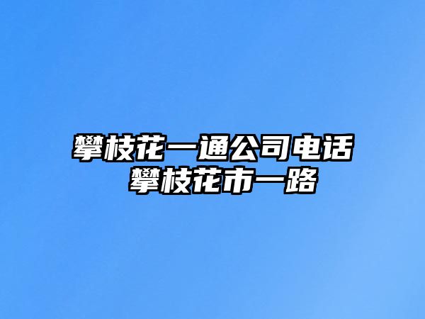 攀枝花一通公司電話 攀枝花市一路