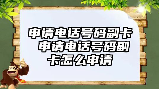 申請電話號碼副卡 申請電話號碼副卡怎么申請