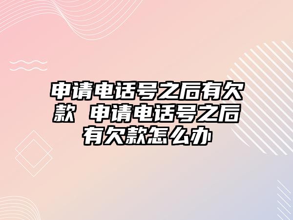 申請電話號之后有欠款 申請電話號之后有欠款怎么辦