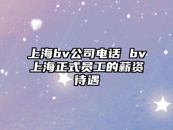 上海bv公司電話 bv上海正式員工的薪資待遇