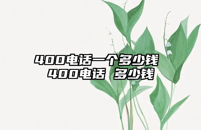 400電話一個多少錢 400電話 多少錢