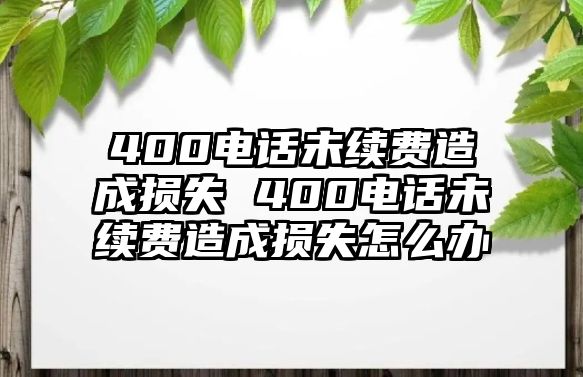 400電話未續(xù)費造成損失 400電話未續(xù)費造成損失怎么辦