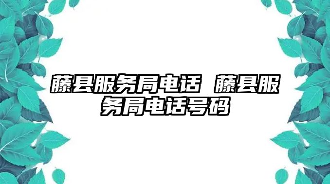 藤縣服務(wù)局電話 藤縣服務(wù)局電話號(hào)碼