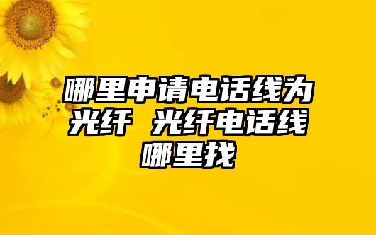 哪里申請(qǐng)電話線為光纖 光纖電話線哪里找