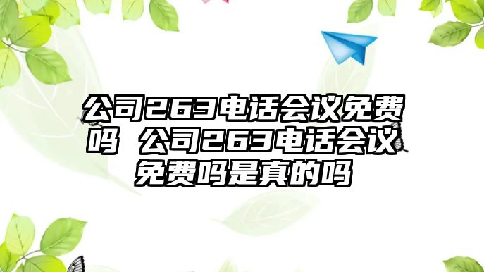 公司263電話會議免費嗎 公司263電話會議免費嗎是真的嗎