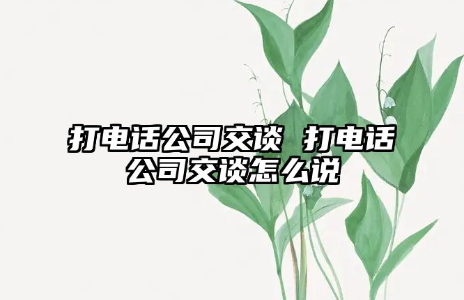 打電話公司交談 打電話公司交談怎么說