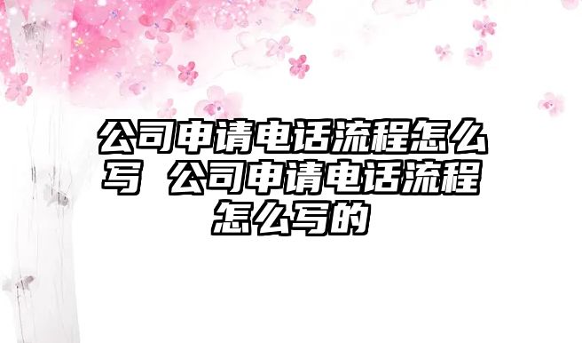 公司申請電話流程怎么寫 公司申請電話流程怎么寫的