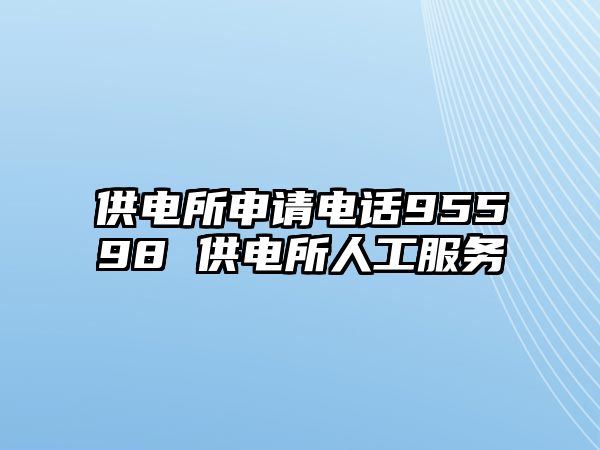 供電所申請(qǐng)電話95598 供電所人工服務(wù)