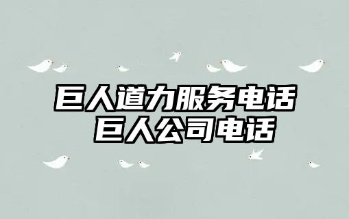 巨人道力服務電話 巨人公司電話