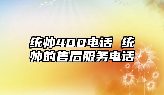 統(tǒng)帥400電話 統(tǒng)帥的售后服務(wù)電話