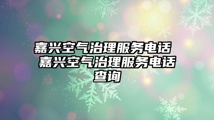 嘉興空氣治理服務電話 嘉興空氣治理服務電話查詢