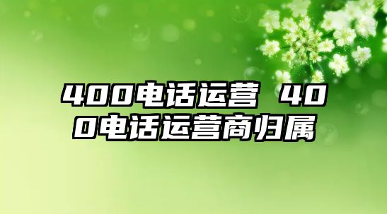 400電話運(yùn)營(yíng) 400電話運(yùn)營(yíng)商歸屬