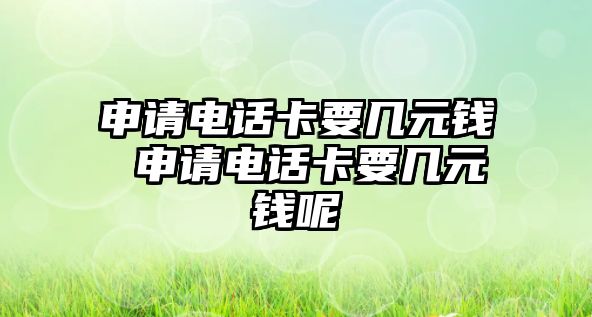 申請電話卡要幾元錢 申請電話卡要幾元錢呢