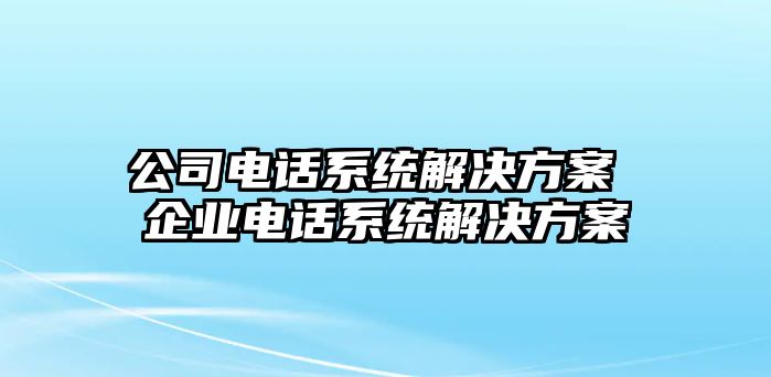 公司電話系統(tǒng)解決方案 企業(yè)電話系統(tǒng)解決方案