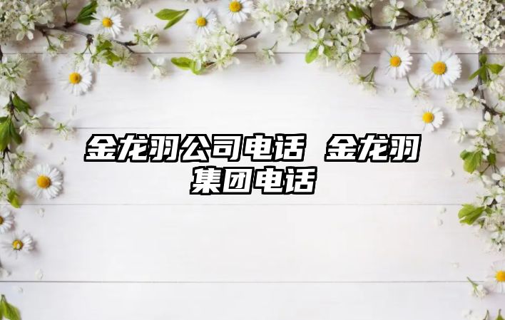 金龍羽公司電話 金龍羽集團電話