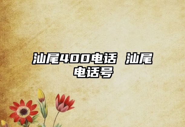 汕尾400電話 汕尾電話號