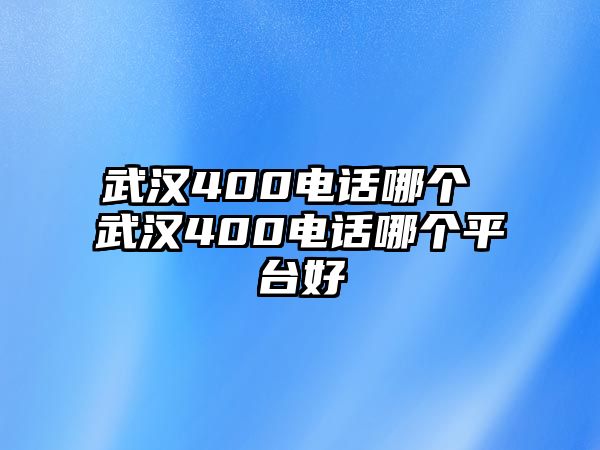 武漢400電話哪個 武漢400電話哪個平臺好