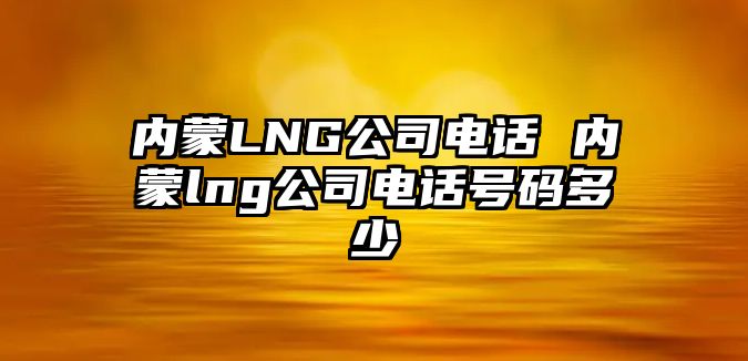 內(nèi)蒙LNG公司電話 內(nèi)蒙lng公司電話號碼多少