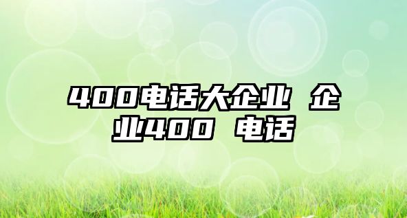 400電話大企業(yè) 企業(yè)400 電話