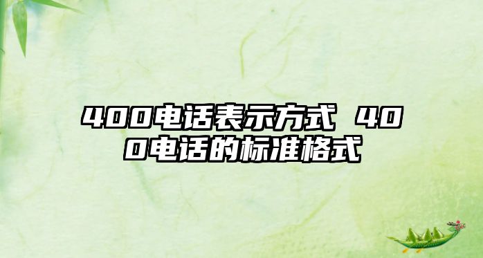 400電話表示方式 400電話的標(biāo)準(zhǔn)格式