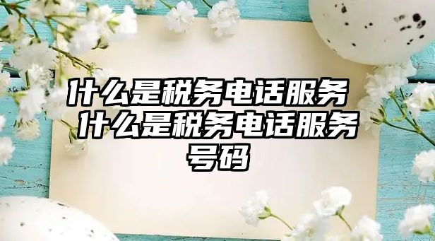 什么是稅務(wù)電話服務(wù) 什么是稅務(wù)電話服務(wù)號碼