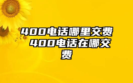 400電話哪里交費(fèi) 400電話在哪交費(fèi)